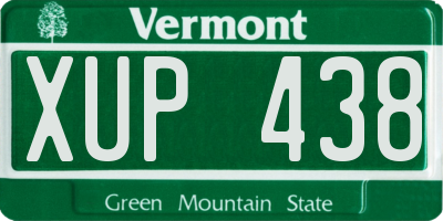 VT license plate XUP438
