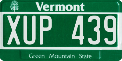 VT license plate XUP439