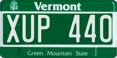 VT license plate XUP440