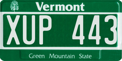 VT license plate XUP443