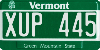 VT license plate XUP445
