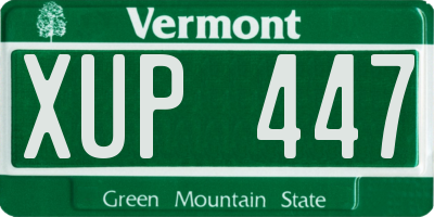 VT license plate XUP447