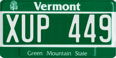 VT license plate XUP449
