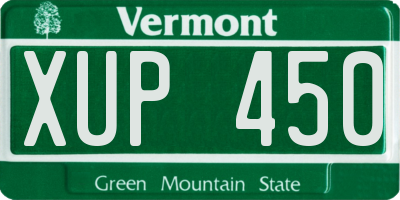 VT license plate XUP450