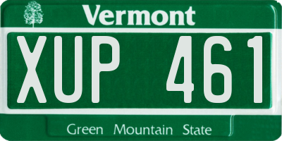 VT license plate XUP461