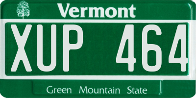 VT license plate XUP464