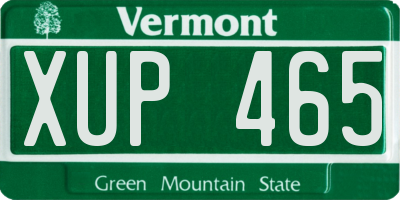 VT license plate XUP465