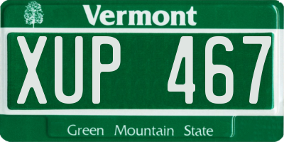 VT license plate XUP467