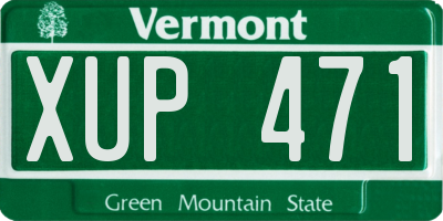 VT license plate XUP471