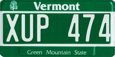 VT license plate XUP474