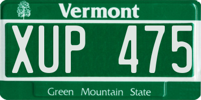 VT license plate XUP475