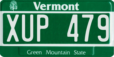 VT license plate XUP479
