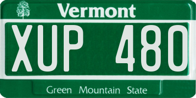 VT license plate XUP480