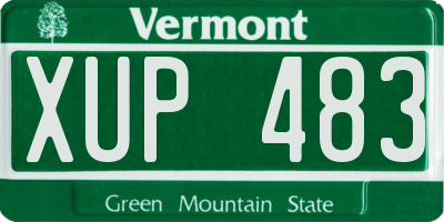 VT license plate XUP483
