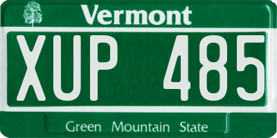VT license plate XUP485