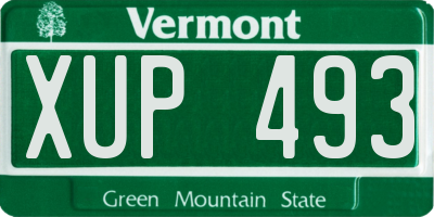 VT license plate XUP493