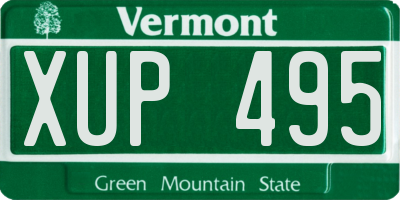 VT license plate XUP495
