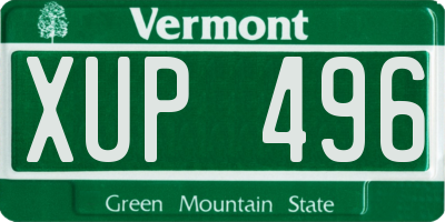 VT license plate XUP496