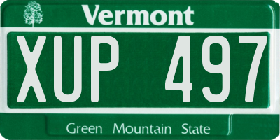 VT license plate XUP497