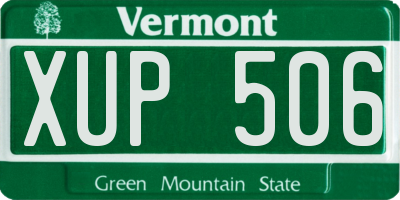 VT license plate XUP506