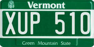 VT license plate XUP510