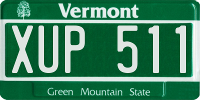 VT license plate XUP511