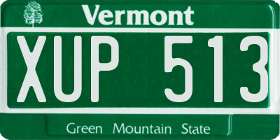 VT license plate XUP513
