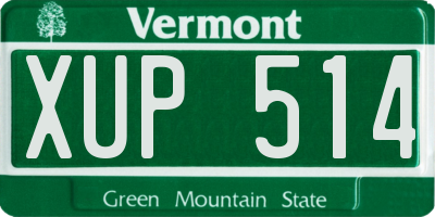 VT license plate XUP514