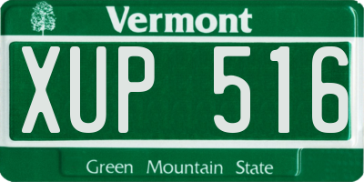 VT license plate XUP516
