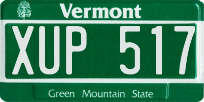 VT license plate XUP517