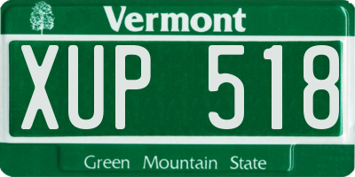 VT license plate XUP518