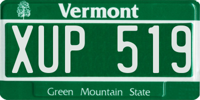 VT license plate XUP519