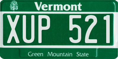 VT license plate XUP521