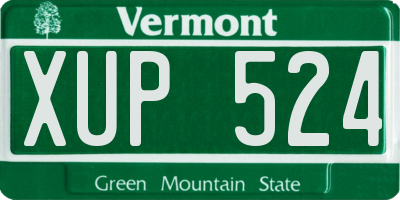 VT license plate XUP524