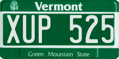 VT license plate XUP525