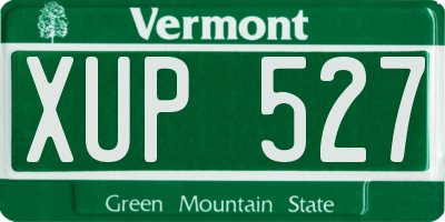 VT license plate XUP527