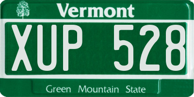 VT license plate XUP528