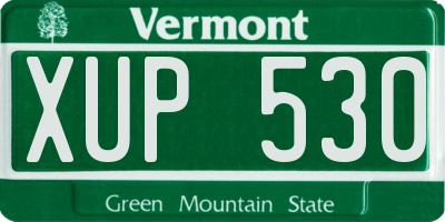 VT license plate XUP530