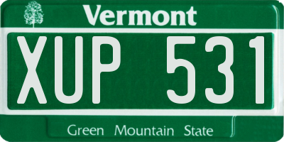 VT license plate XUP531