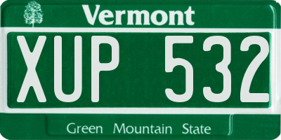 VT license plate XUP532