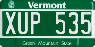 VT license plate XUP535