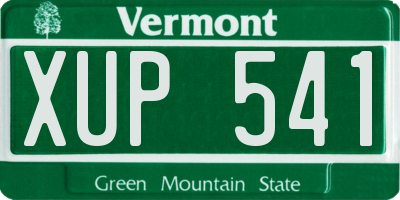 VT license plate XUP541