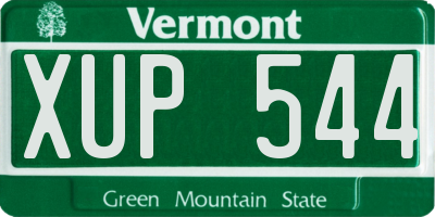 VT license plate XUP544