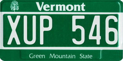 VT license plate XUP546