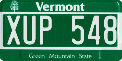 VT license plate XUP548