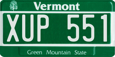 VT license plate XUP551