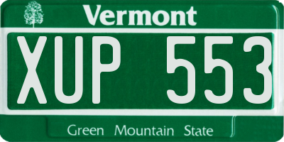 VT license plate XUP553