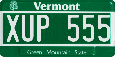 VT license plate XUP555