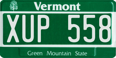 VT license plate XUP558