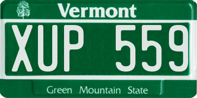 VT license plate XUP559